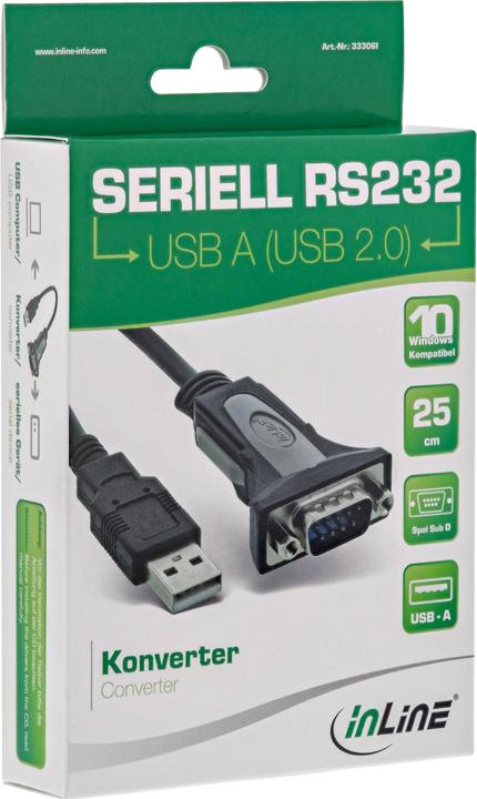 Produktbild InLine USB 2.0 zu Seriell Adapterkabel (0.25 m)