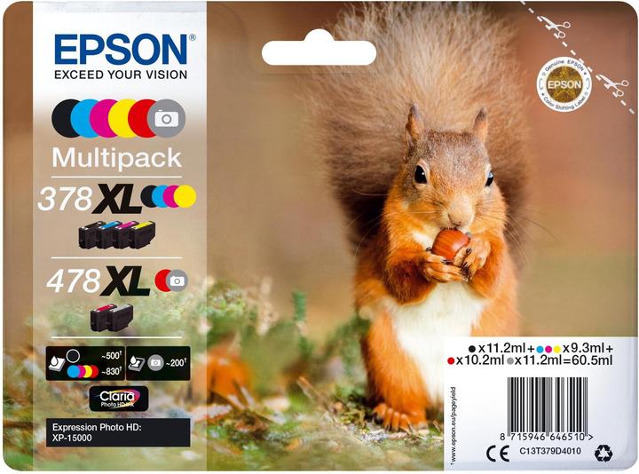 Epson 378XL/478XL Claria Photo HD Multipack (M, BK, Y, R, GY, C)