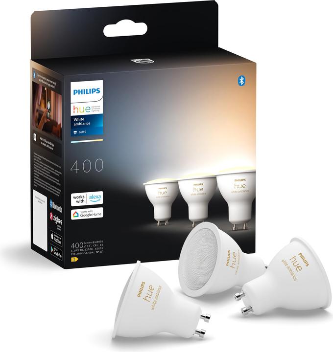 Produktbild Philips Hue White Ambiance (GU10, 4.20 W, 350 lm, 3 x, E)