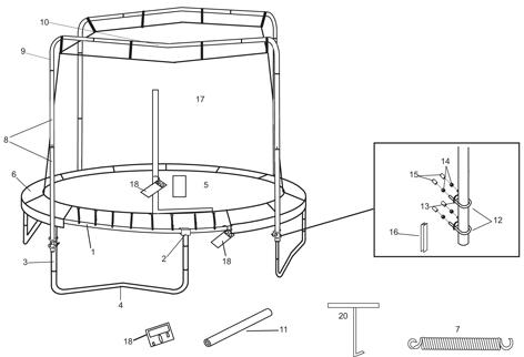 Immagine prodotto Jumpking Ricambi Trampolino 366cm