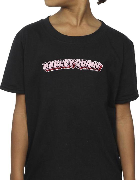 Actual product image Girls Batman Harley Quinn Logo Cotton T-Shirt (128)