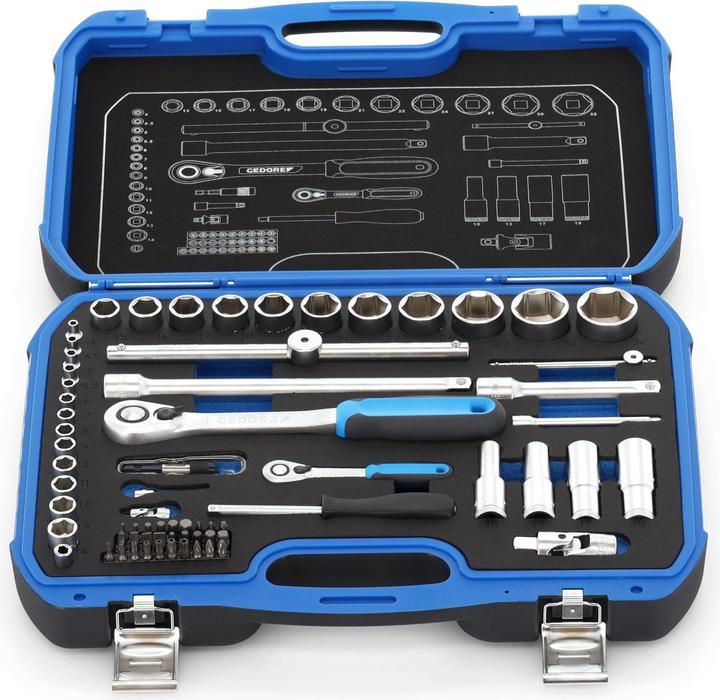 Produktbild Gedore 19 BMC 20 Steckschlüssel-Satz 1/4"+1/2" (24 mm, 17 mm, 19 mm, 10  mm, 16 mm, 28 mm, 27 mm, 26 mm, 11 mm, 18 mm, 20 mm, 12 mm, 22 mm, 29 mm, 14 mm, 23 mm, 31 mm, 13 mm, 25 mm, 15 mm, 21 mm, 30 mm, 32 mm)