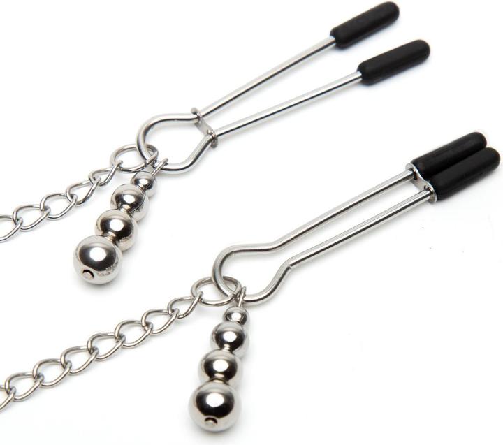 Image du produit Fifty Shades of Grey Play Nice Collier en satin et dentelle & Pinces à tétons - Noir
