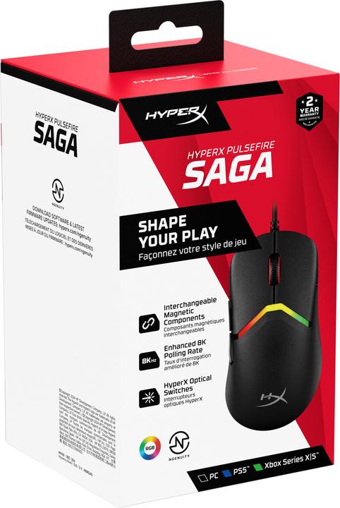 Produktbild HP HyperX Pulsefire Saga-Gaming-Maus (schwarz) (Kabelgebunden)