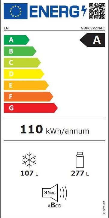 Energie-Label LG GBP62PZNAC (384 l)