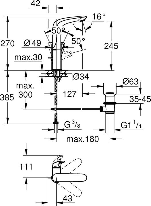 Produktbild Grohe Eurostyle Einhand-Waschtischbatterie L-Size