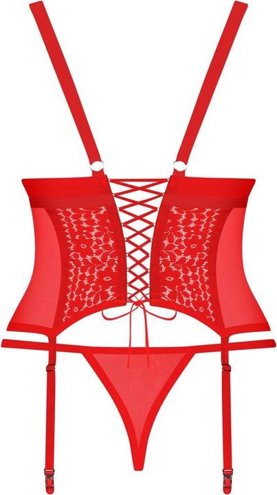 Produktbild Obsessive Strapshemd mit floraler Spitze plus Tanga (4XL)