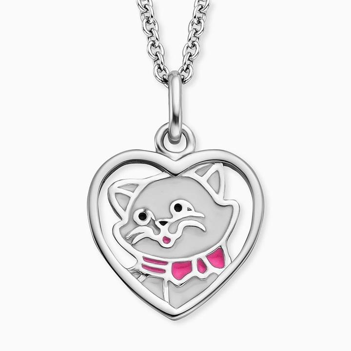 Produktbild Herzengel Halskette Katze (925er Silber, Emaille, 38 - 42 cm)