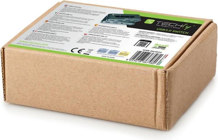 Produktbild Techly USB 3.0 Schalter 2 Eingänge 4 Ausgänge