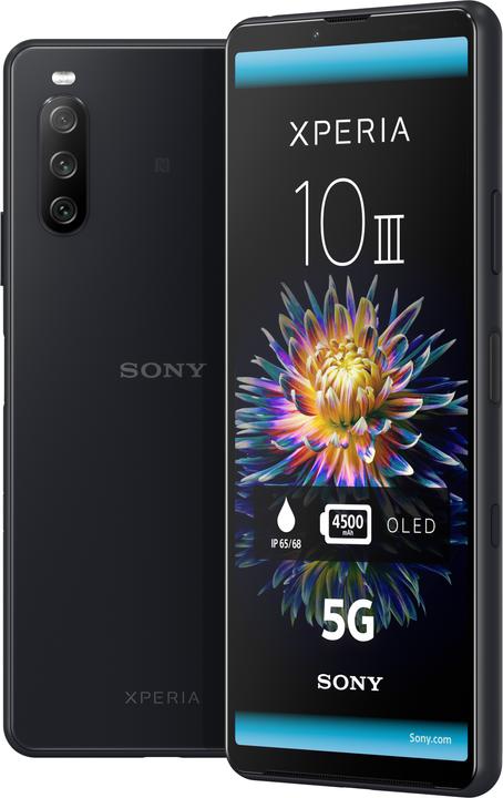 Sony Xperia 10 III (128 Go, Noir, 6", Double SIM hybride, 12 Mpx, 5G)