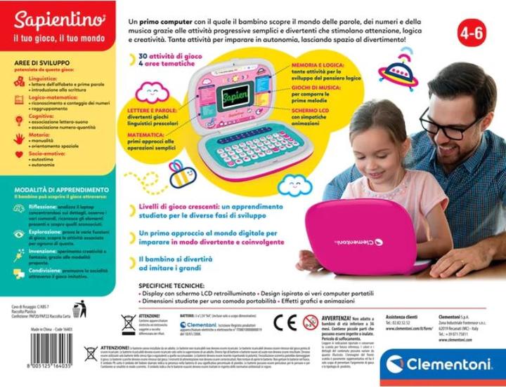 Immagine prodotto Clementoni Sapientino - Il Mio Primo Laptop Girl (Italiano)