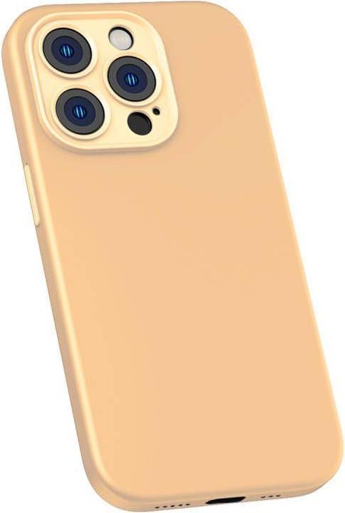 Image du produit Baseus Etui en gel de silice liquide pour iPhone 14 Pro Max (Sunglow)+ verre trempé + kit de nettoyage (Apple iPhone 14 Pro Max)