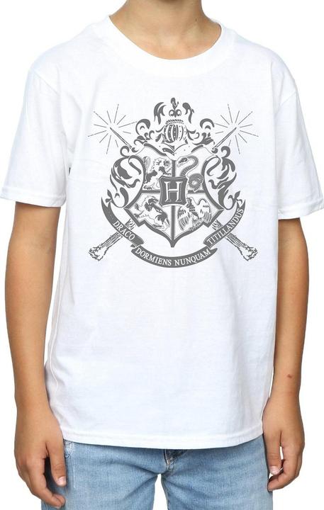 Actual product image Boys Hogwarts Badge Wands T-Shirt (140, 146)