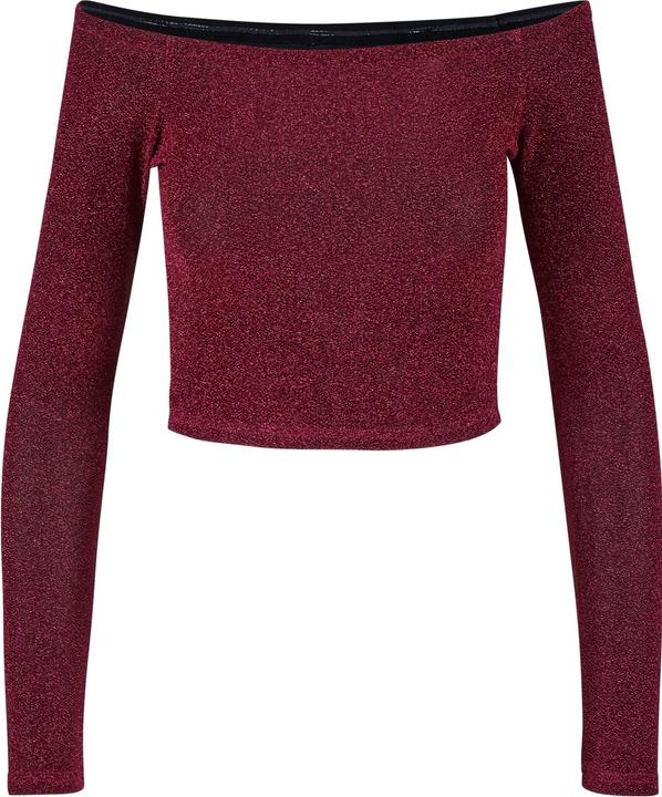 Urban Classics Ladies Off Shoulder Glitter Longsleeve
