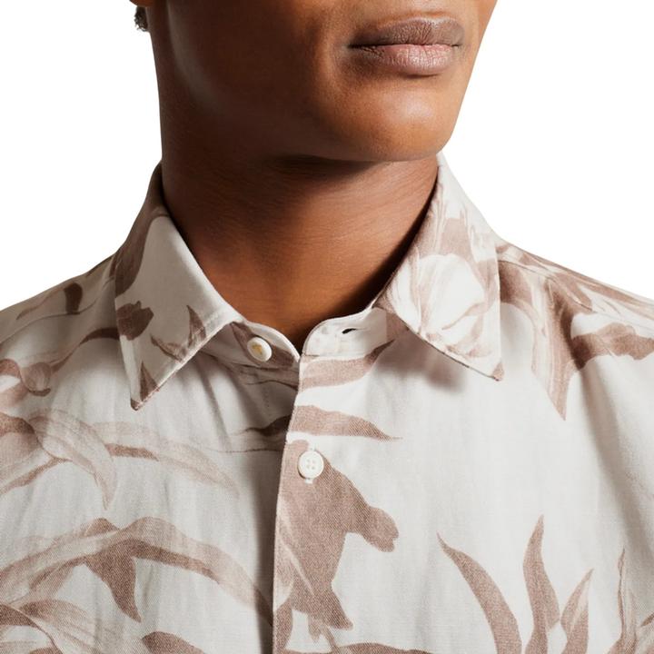 Actual product image Ted Baker Unisex Adult Belmar Linen Blend Short-Sleeved Shirt (M)