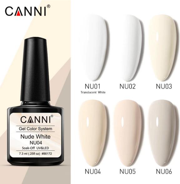 Produktbild Canni Gellack Nude White NU05 UV/LED (Hellrosa Weiss, UV-Gel Lack)