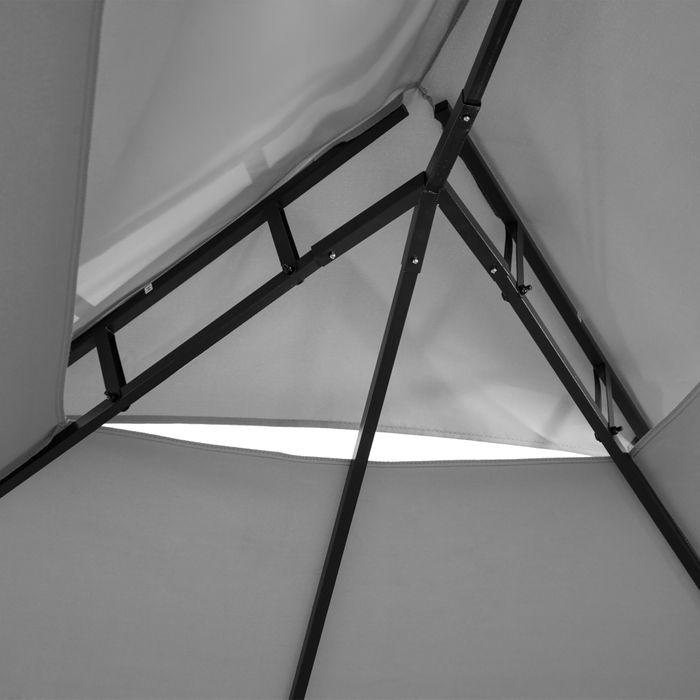 Produktbild Swisshandel24 Pavillon 3x4m Gartenpavillon mit 6 Seitenteilen mit Doppeldach Dunkelgrau (300 cm, 400 cm)