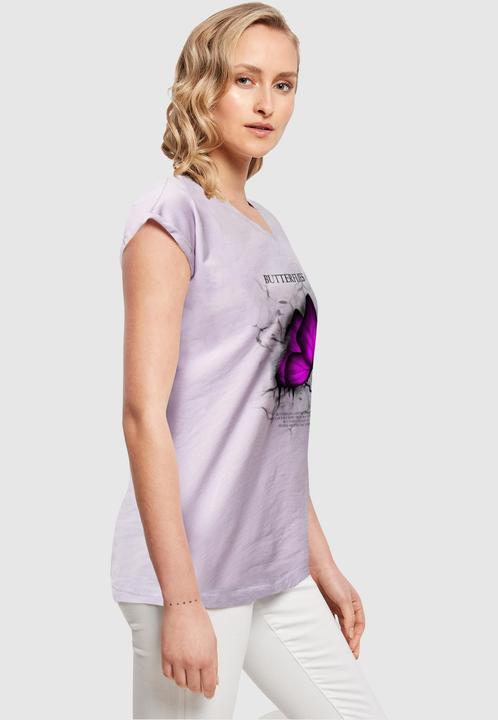 Produktbild Merchcode Ladies Butterflies Extended Shoulder Tee - 112637 (3XL)