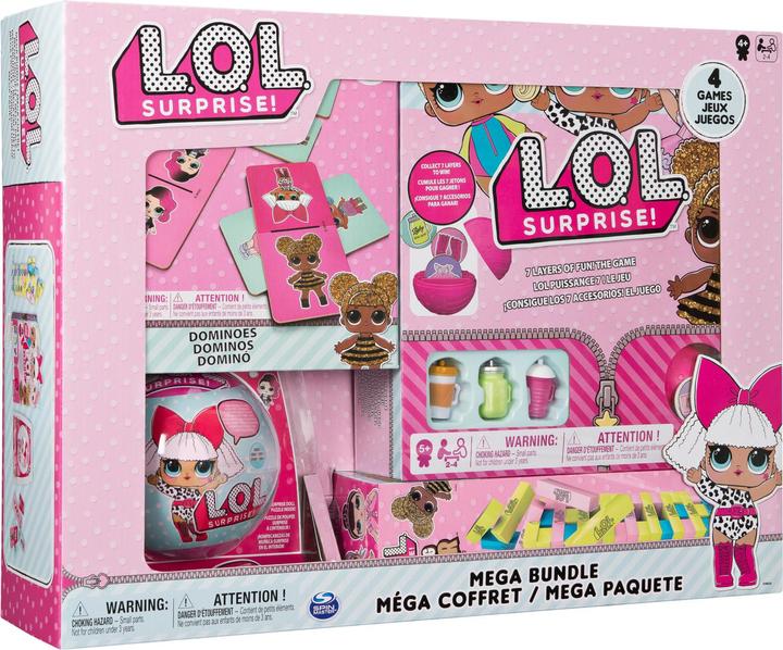 Produktbild Spin Master L.O.L. Surprise! Mega-Pack mit vier Puzzles, Dominosteinen und dem Spiel „7 Schichten voller Spass!“ (232 Teile)
