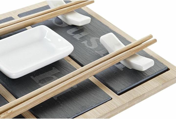 Immagine prodotto DKD Home Decor Sushi-Set Bambus Tafel Schwarz natürlich Orientalisch 25 x 19 x 3 cm (2 Pezzo/i)