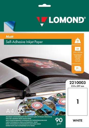 Productafbeelding Lomond Zelfklevend inkjet fotopapier mat A4, 25 vellen (A4, 25 x)