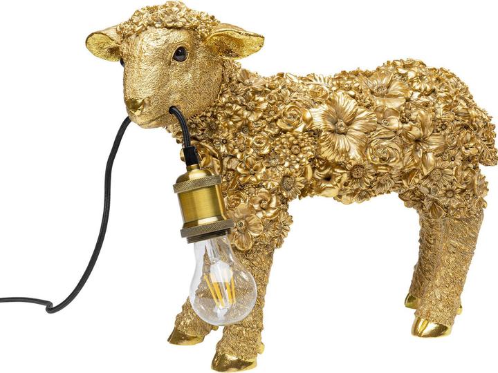 Kare Design Table lamp Animal Flower Sheep Gold 36cm (E27)