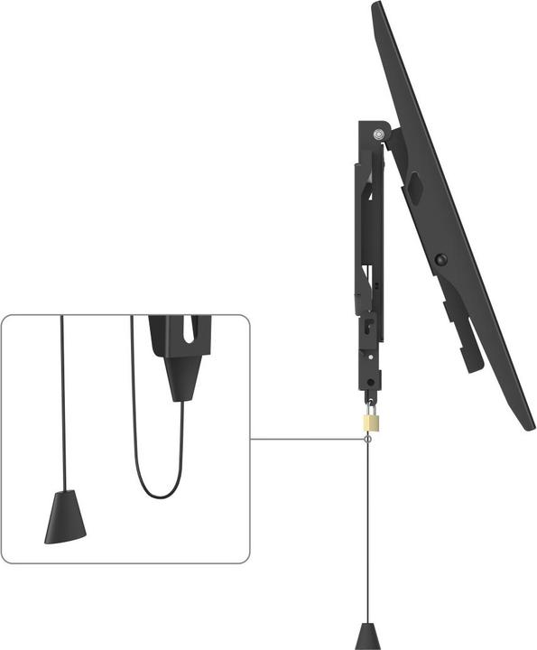 Actual product image Hama TV wall bracket, inclinable, anti-theft protection, 165 cm (65") up to 50 kg (Wall, 65", 50 kg)