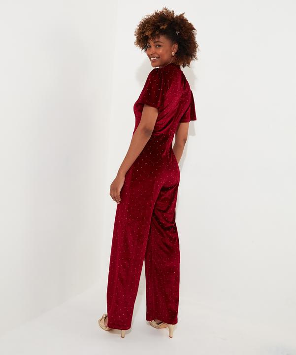 Actual product image Joe Browns PETITE Sparkle Velour Wide Leg Jumpsuit (40)