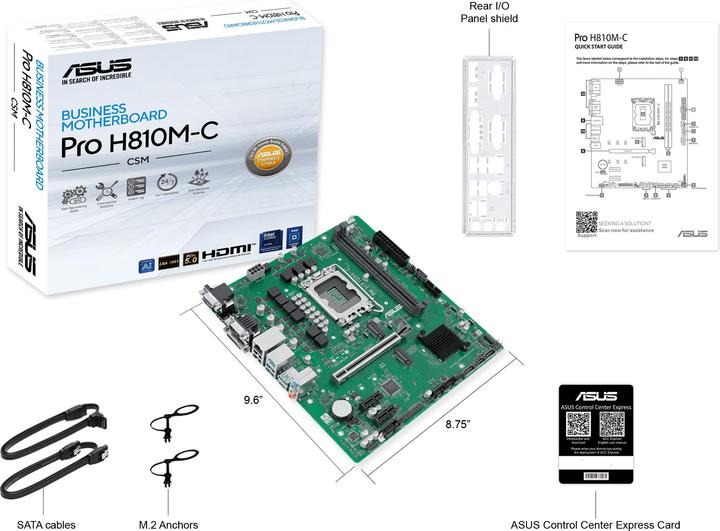 Immagine prodotto ASUS PRO H810M-C-CSM (LGA 1851, Intel H810, mATX)