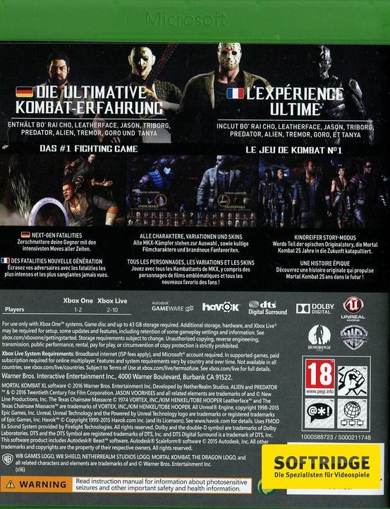 Image du produit WB Mortal Kombat XL (Xbox One X, Xbox Series X, Multilingue)