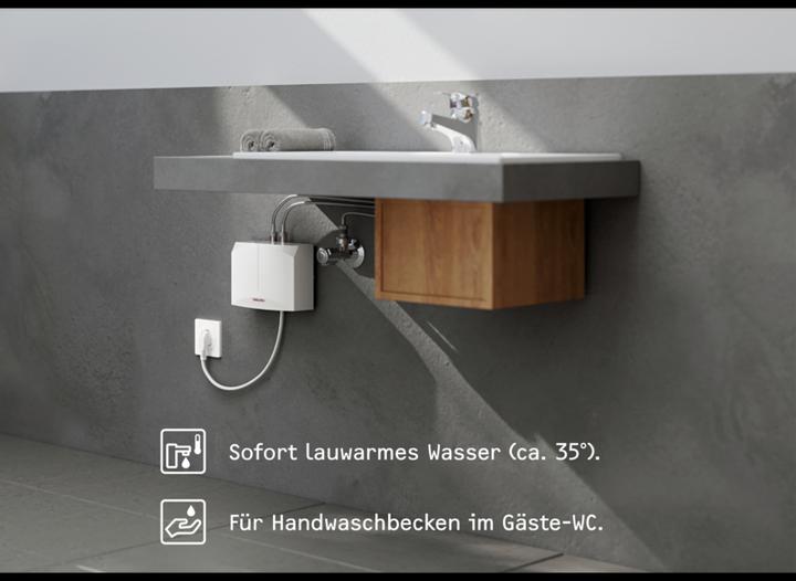 Produktbild Stiebel Eltron DNM 3 Mini Durchlauferhitzer nur fürs Handwaschbecken, 3,5 kW, mit Stecker, drucklos, VDE