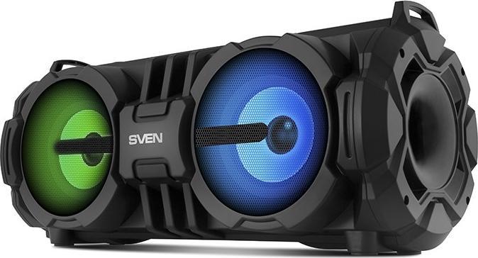 Produktbild Sven PS-485, juodas, power output 2x14W (RMS), Bluetooth, FM, USB, Micro SD, LED-display, lithium ba (Akkubetrieb, Stromversorgung über USB)