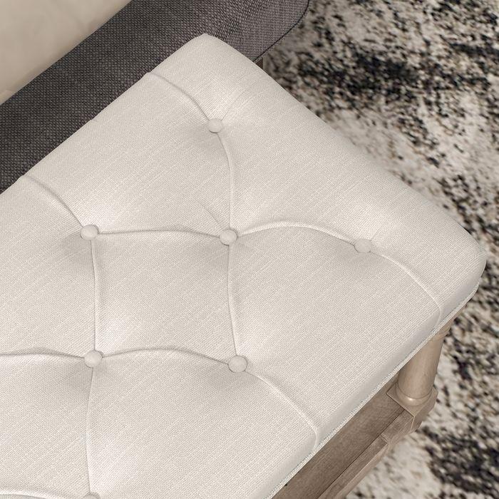 Produktbild Swisshandel24 Schuhbank, Stauraum, Leinenoptik, Holzbeine, Creme 115x40x48cm (40 cm)