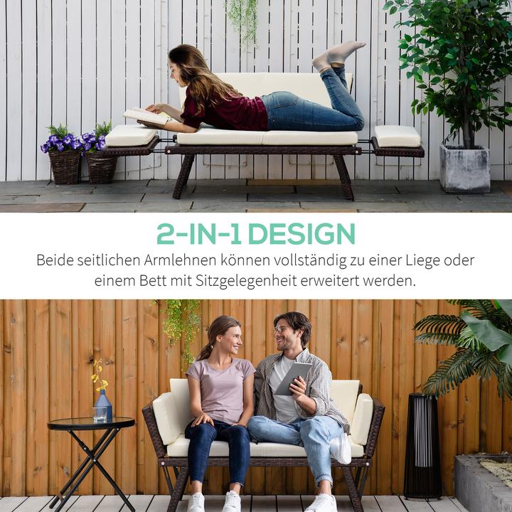 Image du produit Outsunny Canapé de jardin avec accoudoirs pliables
