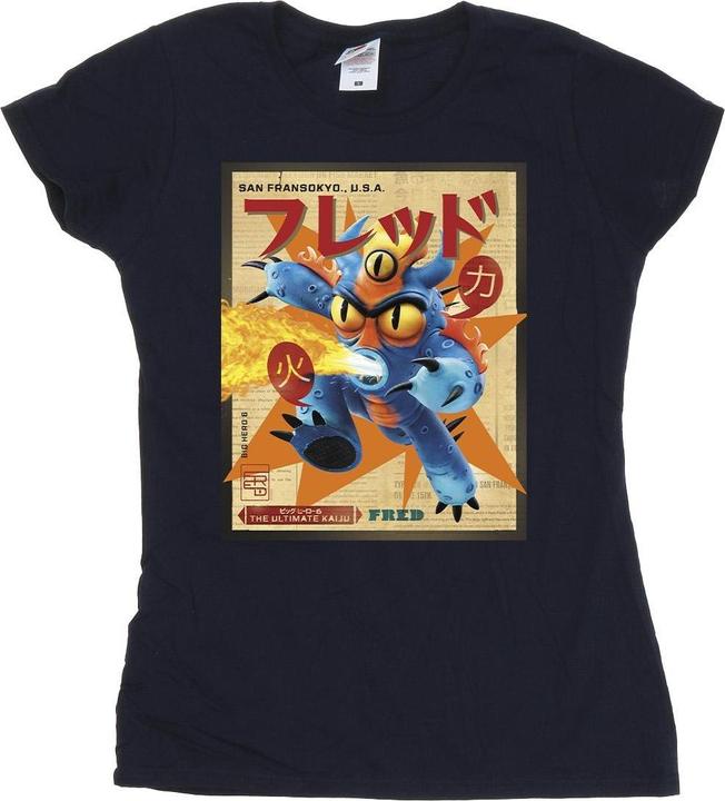 Immagine prodotto Disney Big Hero 6 Baymax Fred Newspaper Maglietta Donna (XL)