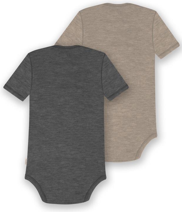 Actual product image Normani Set of 2 baby merino bodysuit short sleeves "Tauranga" - 9297 (74)