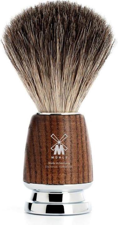 Actual product image Mühle Rytmo shaving set, pure badger hair, compatible with Gil. M3, steamed ash