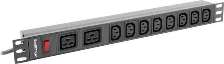 Productafbeelding Lanberg PDU-02I1908I-0200-C20-BK Stroomverdelingseenheid (PDU) 10 AC-uitgangen 1U