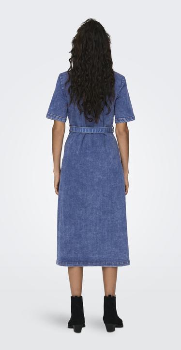 Actual product image Only Loose fit round neck short dress denim dress (L)