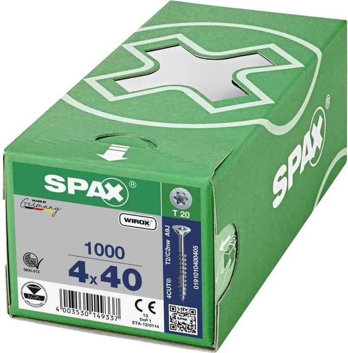 Actual product image Spax Chipboard screws SK T20 4.0x40 mm (1000 Screws per piece)