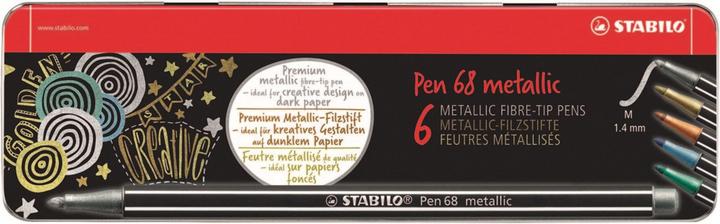 Actual product image STABILO Pen 68 Premium Metallic Felt Pen (Multicoloured, 6 x)