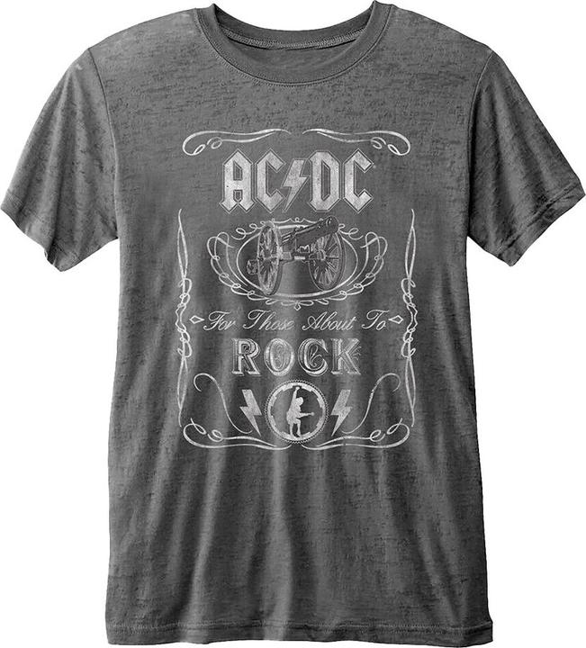 Actual product image AC/DC Unisex Adult Cannon Swig Burnout T-Shirt (L)