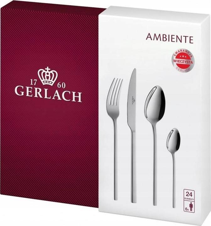 Gerlach cutlery set 24 pieces shiny AMBIENTE (24 Piece, Cutlery set)