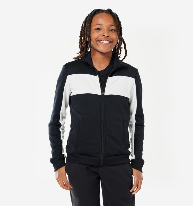 Produktbild Decathlon Trainingsjacke Trainingsanzug Kinder - schwarz/weiss (140)