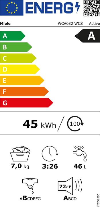 Energy Label Miele WCA032 WCS (7 kg, Right)