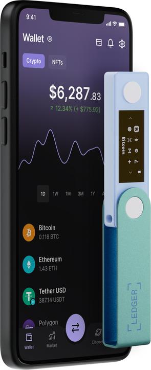Actual product image Ledger Nano X Pastel Green (Ripple, Bitcoin, Litecoin, Cardano, TRON, Bitcoin cash, Ethereum Classic, Ether, Stellar, Monero, Dogecoin)