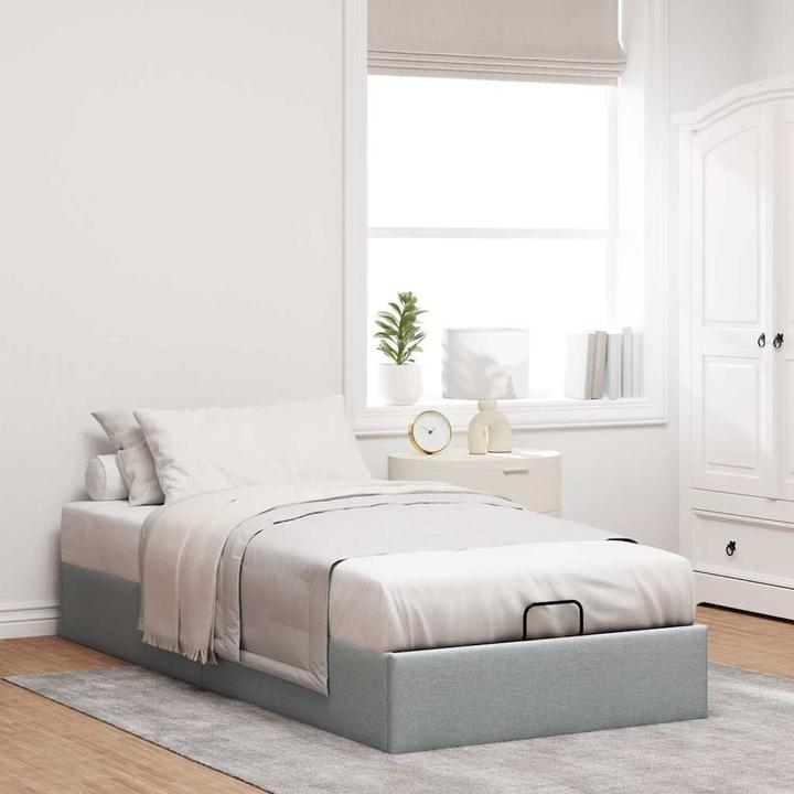 Image du produit VidaXL Lit Ottoman sans matelas Gris clair 160x200 cm Tissu (160 x 200 cm)