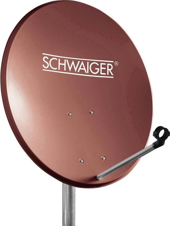 Schwaiger SAT Anlage 60 cm 2 Teilnehmer Twin-LNB Ziegel-Rot (Parabolantenne, DVB-S / -S2)