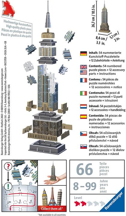 Actual product image Ravensburger 3D Puzzle 11271 - Mini Empire State Building - 54 pieces - from 8 years (66 pieces)