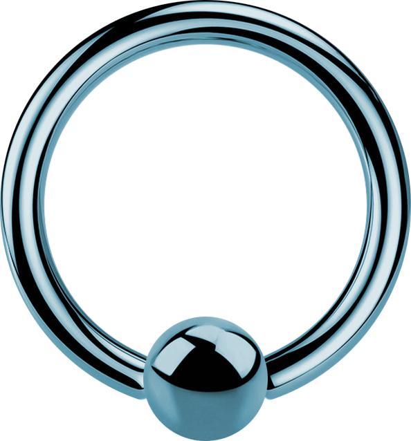 Actual product image Star Piercing Micro Ball Closure Ring light blue with titanium layer (Surgical steel 316L, without brass)